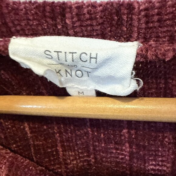 Pink Tunic Knit Sweater Size Medium Ribbed Buttons Stitch And Knot Holiday - Picture 6 of 10